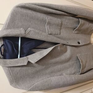 Gray Blazer with Navy Lining
